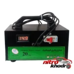 شارژر باتری خودرو - نمای جلو - چیدمان صفحه و نشانگرها