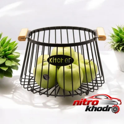 سبد میوه خوری فلزی - نمای جلو - طراحی و جزئیات کلیدی