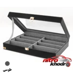 نمای کناری باکس نظم دهنده عینک نادین با طراحی کارآمد عمق قاب و پروفایل