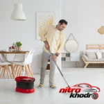 نمای بسته بندی سطل و زمین شوی چرخشی مهسان با قابلیت چرخش 360 درجه برچسب و بسته بندی