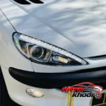 نمای کناری چراغ جلو اف تی ان مدل HeadLED برای پژو 206 عمق قاب و پروفایل