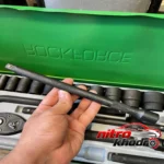 نمای بسته بندی جعبه آچار بکس راک فورس 24 عددی با درایور 1/ برچسب و بسته بندی