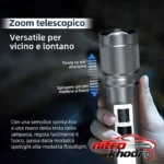نمای کناری چراغ قوه دستی وارسون با لامپ LED و حالت های نوری متنوع عمق قاب و پروفایل