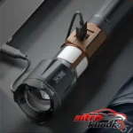 نمای کناری چراغ قوه دستی وارسون با نور مهتابی و لامپ LED عمق قاب و پروفایل