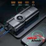 نمای کناری جامپ استارتر خودرو و پاوربانک گرین لاین با کیفیت عمق قاب و پروفایل