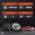 نمای بسته بندی اسپیکر خودرو کنوود KFC-HQ718 با کیفیت صدای عالی برچسب و بسته بندی