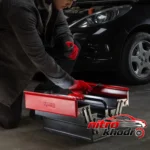 نمای بسته بندی جعبه ابزار فلزی رونیکس با 6 محفظه کاربردی برچسب و بسته بندی