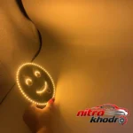 نمای جزئیات چراغ LED خودرو با طرح ایموجی جذاب حرکت و نصب پشتی
