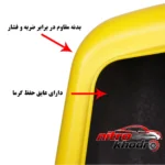 نمای جلو باکس موتور سیکلت A9 با جنس پلاستیک مقاوم طراحی و جزئیات کلیدی