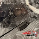 نمای جزئیات کلاه کاسکت فک متحرک رادین با ویژگی های منحصر به فرد پرداخت و جزئیات مواد