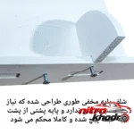 نمای جزئیات شلف دیواری خونه خاص با پایه مخفی - مجموعه 3 عددی پرداخت و جزئیات مواد