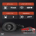 نمای کناری اسپیکر فول رنج سونی مدل XS-GTF 6939 با بیس قدرتمند پروفایل و ساختار