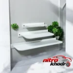 نمای کناری شلف دیواری خونه خاص با پایه مخفی - مجموعه 3 عددی پروفایل و ساختار