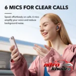 نمای در اتاق هدفون بلوتوثی انکر مدل Soundcore Liberty 4 NC با ANC سبک دیواری و مرجع اندازه