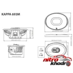 نمای بسته بندی اسپیکر خودرو اینفینیتی Kappa 693M با کیفیت صدای عالی برچسب و بسته بندی