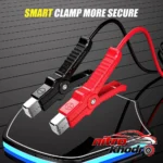 نمای جلو شارژر باتری خودرو فاکسسور با تستر حرفه ای چیدمان صفحه و نشانگرها