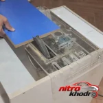 نمای بسته بندی تبدیل اره دیسکی به میزی و اور فرز مدل MC Board برچسب و بسته بندی