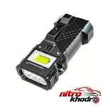 نمای کناری چراغ قوه دستی وارسون با نور مهتابی و لامپ LED عمق قاب و پروفایل