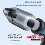 نمای در اتاق جارو شارژی یوسمز با قدرت مکندگی بالا سبک دیواری و مرجع اندازه