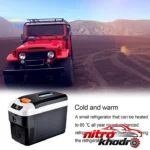 نمای بسته بندی یخچال خودرو سرد و گرم TS-3350 با ظرفیت برچسب و بسته بندی
