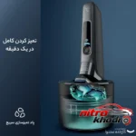 نمای بسته بندی ماشین اصلاح موی صورت فیلیپس با تیغه چرخشی و تکنولوژی Skin IQ برچسب و بسته بندی