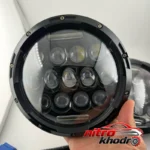 نمای کناری چراغ جلو خودرو LED دایره ای ضد آب بسته دو عددی عمق قاب و پروفایل