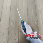 نمای بسته بندی پیچ گوشتی ضربه خور دو سو و چهار با دسته پلاستیکی برچسب و بسته بندی