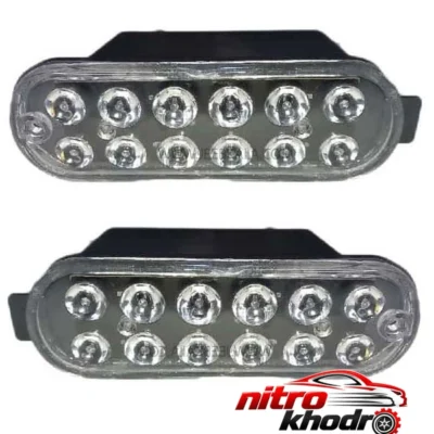 نمای کناری چراغ LED داخل سپر چیکال مدل P-2018-SMD برای پراید عمق قاب و پروفایل
