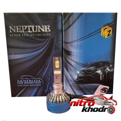 نمای کناری هدلایت ام زد مدل Neptune-H4 با نوردهی بالا عمق قاب و پروفایل