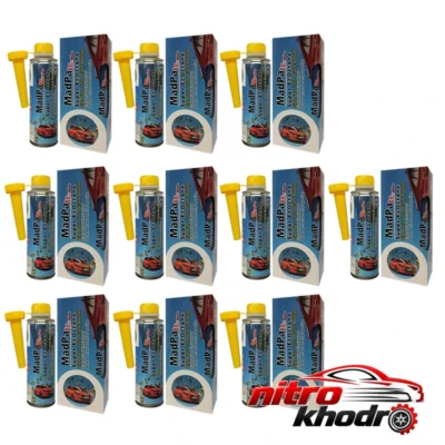 نمای بسته بندی مکمل سوخت گروه مدپا مدل اکوکتان نانو اقتصادی حجم 280 میلی لیتر بسته 10 عددی برچسب و بسته بندی