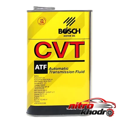 نمای بسته بندی روغن گیربکس دنده اتوماتیک بوش مدل CVT برچسب و بسته بندی