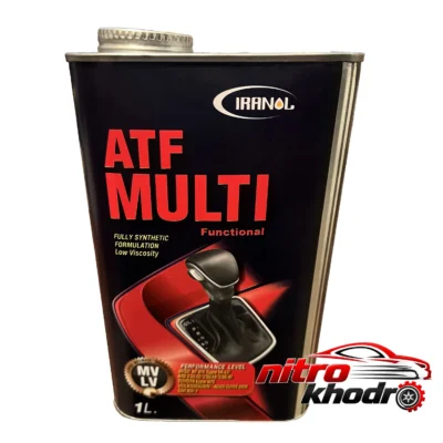 نمای بسته بندی روغن گیربکس ایرانول مدل ATF MULTI با عملکرد عالی برچسب و بسته بندی