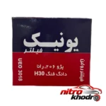 نمای بسته بندی فیلتر روغن یونیک مدل UEO 3018 مناسب پژو 206 برچسب و بسته بندی