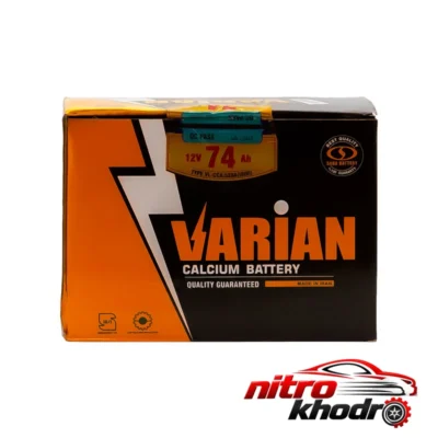 نمای کناری باتری اتمی 74 آمپر خودرو صبا مدل SBT-74 عمق قاب و پروفایل