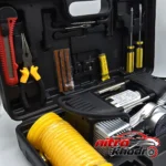 نمای بسته بندی کمپرسور باد خودرو ماکیتا با فشار 150 psi و متعلقات برچسب و بسته بندی
