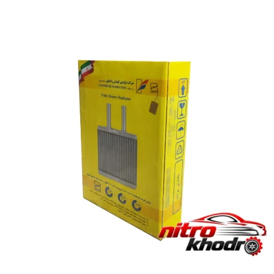 نمای بسته بندی رادیاتور بخاری کوشش مدل KH06 برای پراید برچسب و بسته بندی
