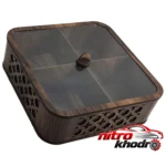 نمای بسته بندی جعبه پذیرایی LZ-1 با بدنه MDF و در پلکسی شیک برچسب و بسته بندی