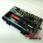 نمای کناری ابزار حکاکی چرم F-pro20 با 20 عدد کلیشه متنوع عمق قاب و پروفایل