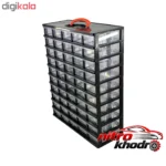 نمای بسته بندی جعبه ابزار پلاستیکی با 50 کشو و 10 طبقه برچسب و بسته بندی