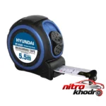 نمای بسته بندی متر هیوندای 5.5 متری با قفل و درجه بندی سانتی برچسب و بسته بندی