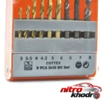 نمای بسته بندی مته باس مدل Drill Bit Set مخصوص چوب و دیوار 9 عددی برچسب و بسته بندی