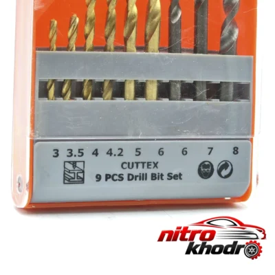 نمای بسته بندی مته باس مدل Drill Bit Set مخصوص چوب و دیوار 9 عددی برچسب و بسته بندی