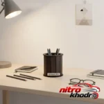 نمای بسته بندی جا مدادی رومیزی پرشین باکس مدل دایره برچسب و بسته بندی