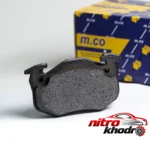 نمای بسته بندی لنت ترمز عقب امکو مدل T5 مخصوص پژو 206 برچسب و بسته بندی