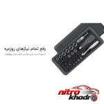 نمای بسته بندی آچار همه کاره جیمی هوم با 41 عدد ابزار کاربردی برچسب و بسته بندی