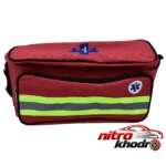 نمای بسته بندی کیف کمک های اولیه KKA01 با جنس برزنت قابل حمل برچسب و بسته بندی