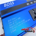 نمای بسته بندی مبدل برق خودرو باس با دو خروجی 220 ولت و USB برچسب و بسته بندی