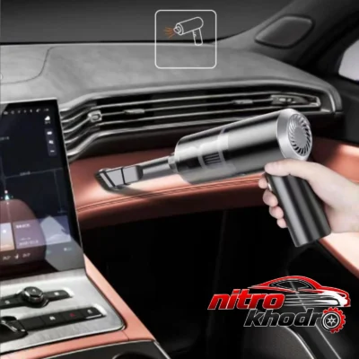 نمای کناری جارو برقی شارژی خودرو AS-228 با قابلیت شارژ USB عمق قاب و پروفایل