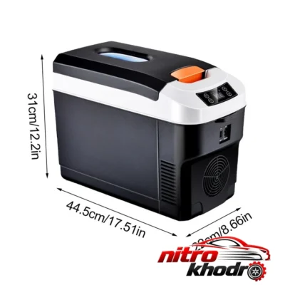 نمای بسته بندی یخچال خودرو سرد و گرم TS-3350 با ظرفیت برچسب و بسته بندی