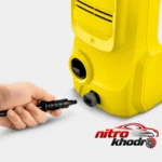 نمای کناری کارواش کرشر مدل K2 با فشار قوی و قابلیت مکش آب عمق قاب و پروفایل